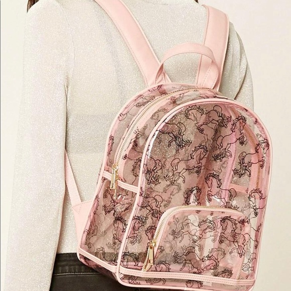 Clear Backpack Pink Forever 21 - Picture 3 of 5
